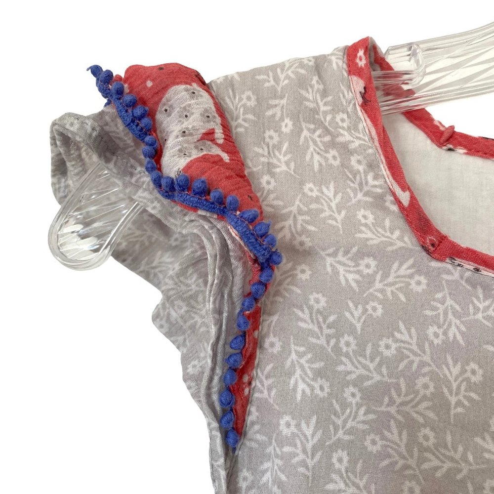 Mini Boden Ruffle Shoulder Summer Dress Rabbit Print 11-12 Y - Picture 4 of 6